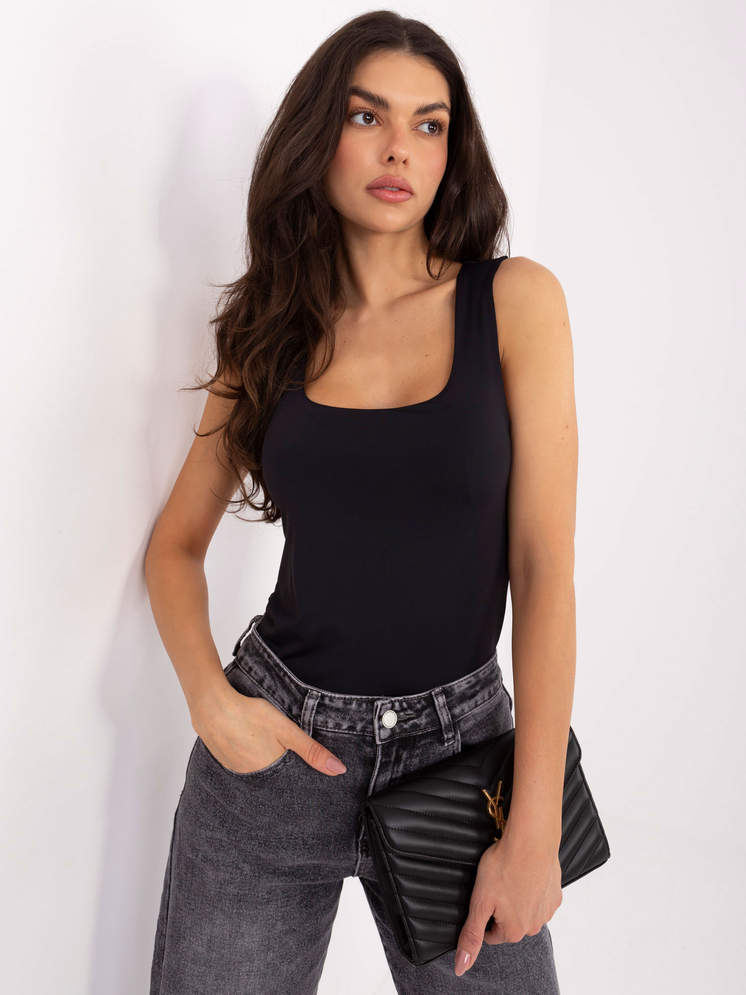 Ärmelloses Damen Basic Top gerippt figurbetont Rundhals Damenmode