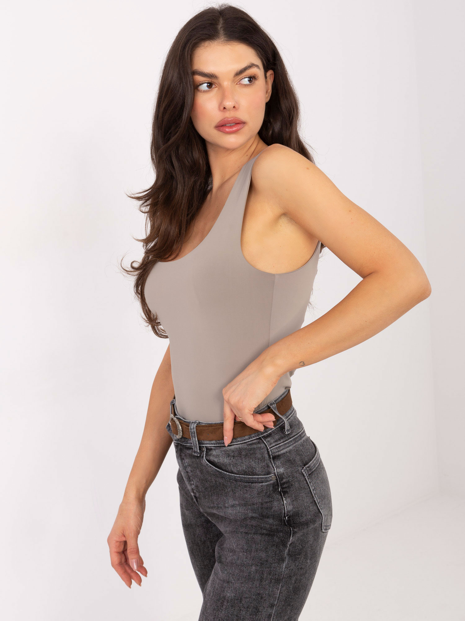 Ärmelloses Damen Basic Top gerippt figurbetont Rundhals Damenmode