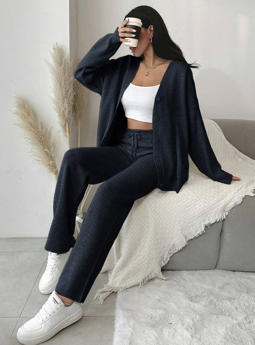 Basic Cardigan Set Damen mode