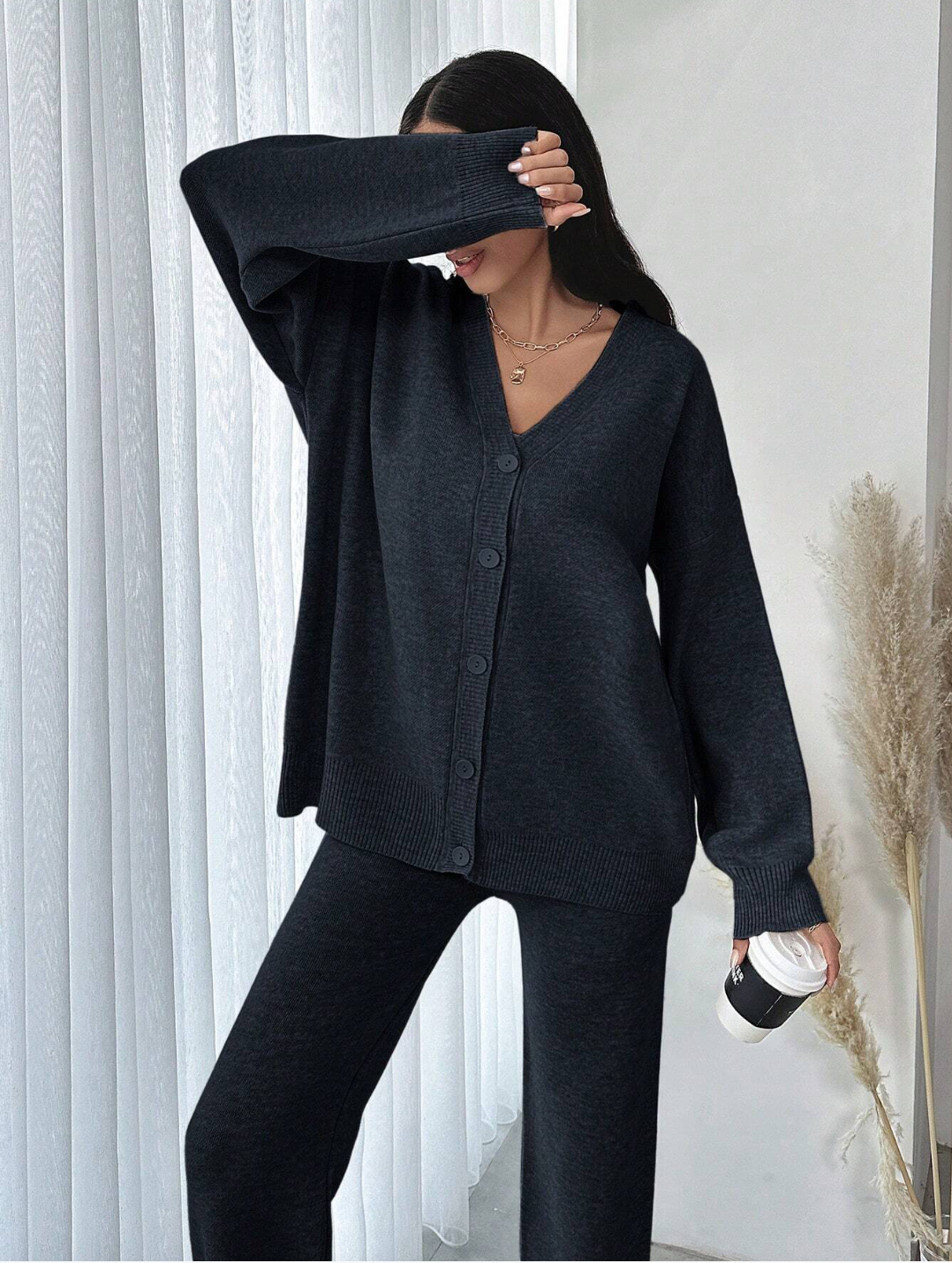 Basic Cardigan Set Damenmode