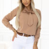 Elegante Business Bluse mit Schleife vorne Damenmode