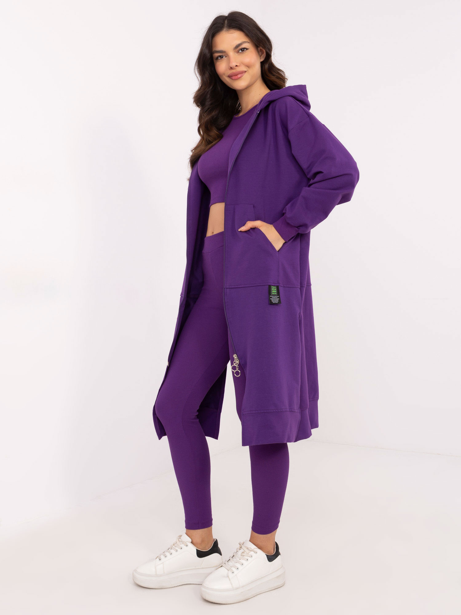 Eleganter Trainingsanzug Damen Set mit Leggings und Sweatshirt sportlich bequem damenmode