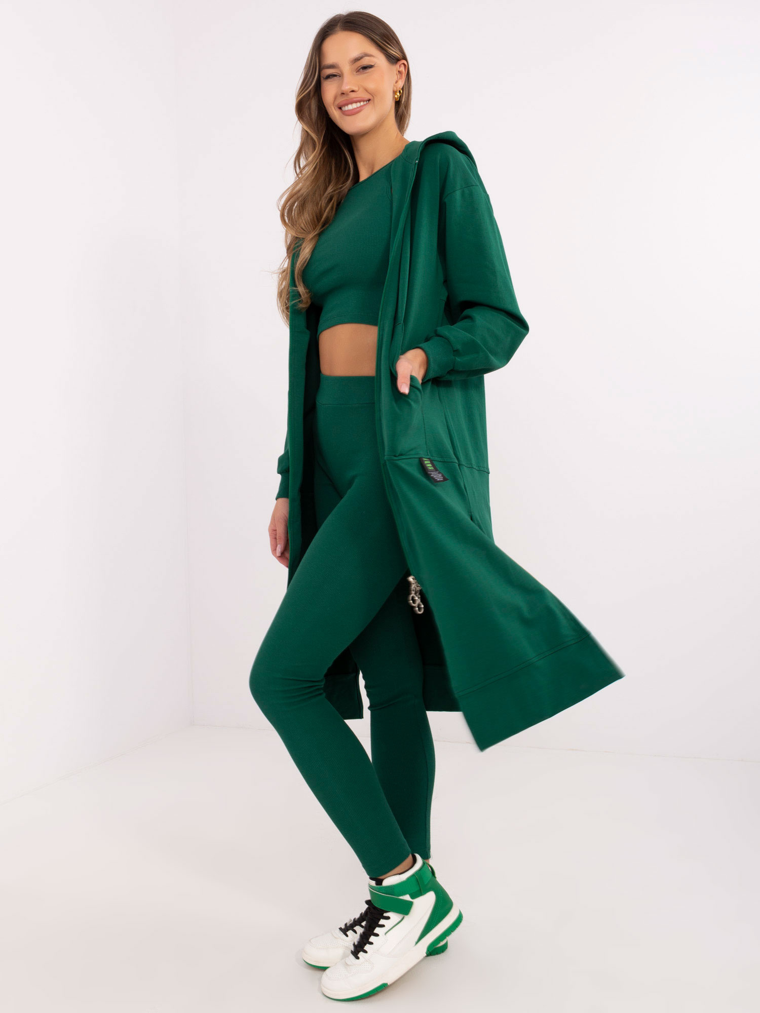 Eleganter Trainingsanzug Damen Set mit Leggings und Sweatshirt sportlich bequem damenmode