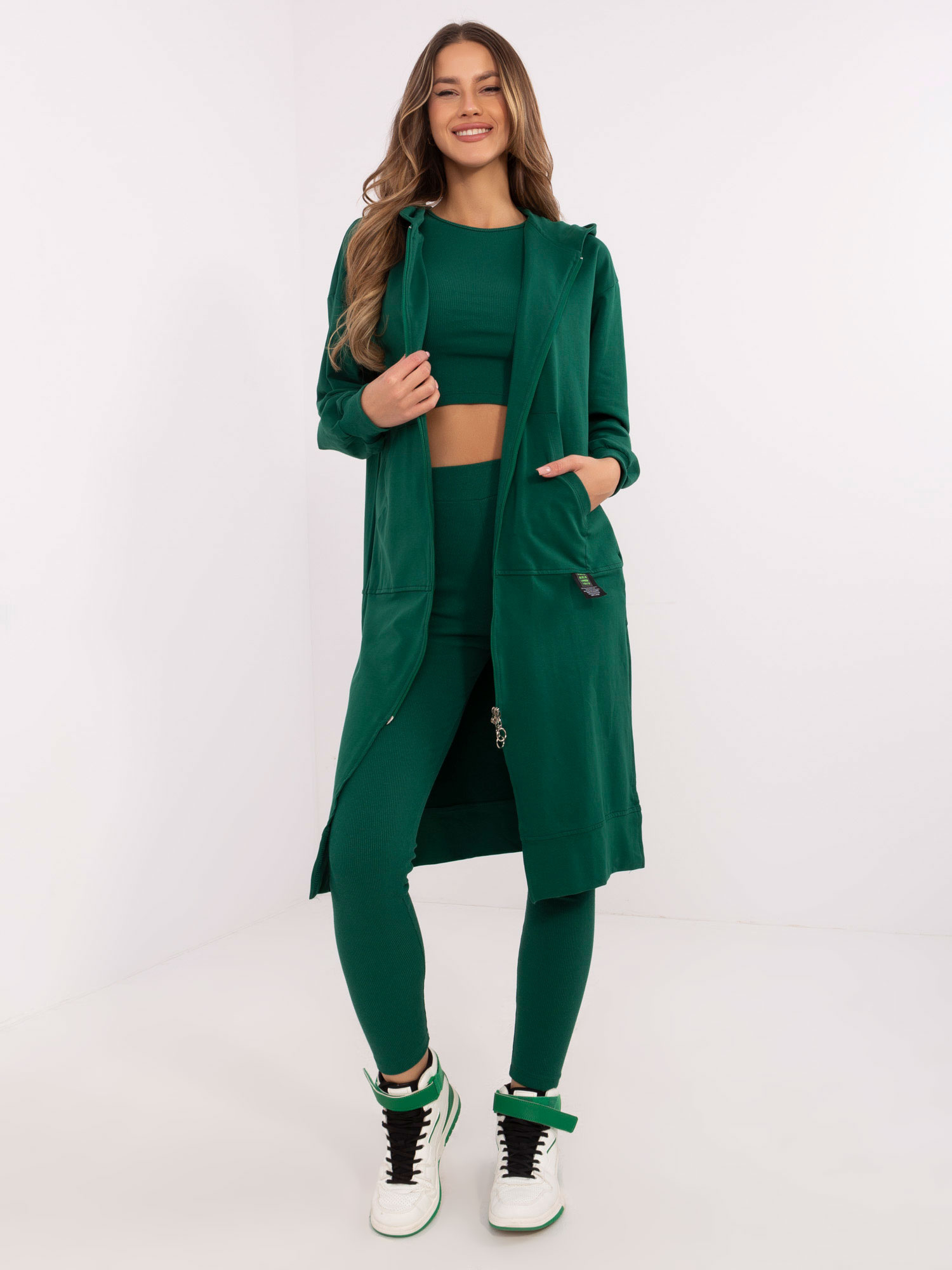 Eleganter Trainingsanzug Damen Set mit Leggings und Sweatshirt sportlich bequem damenmode