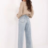 Hellblaue Damenjeans mit weitem Bein High Waist SUBLEVEL Damenmode
