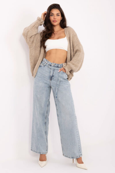 Hellblaue Damenjeans mit weitem Bein High Waist SUBLEVEL Damenmode